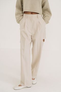 サイドサークル カット パンツ アイボリー - SIDE CIRCLE CUT PANTS - IVORY