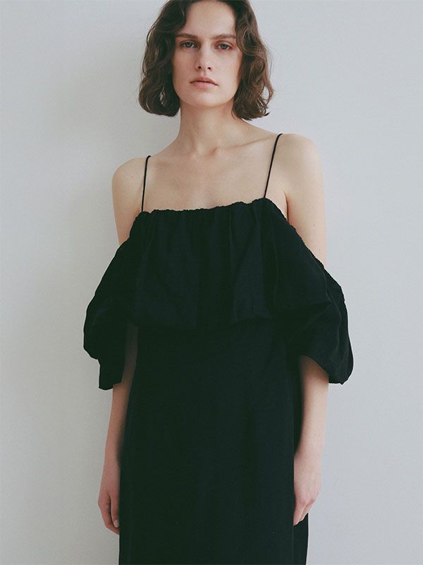 フリルキャミベアワンピース（BLACK)