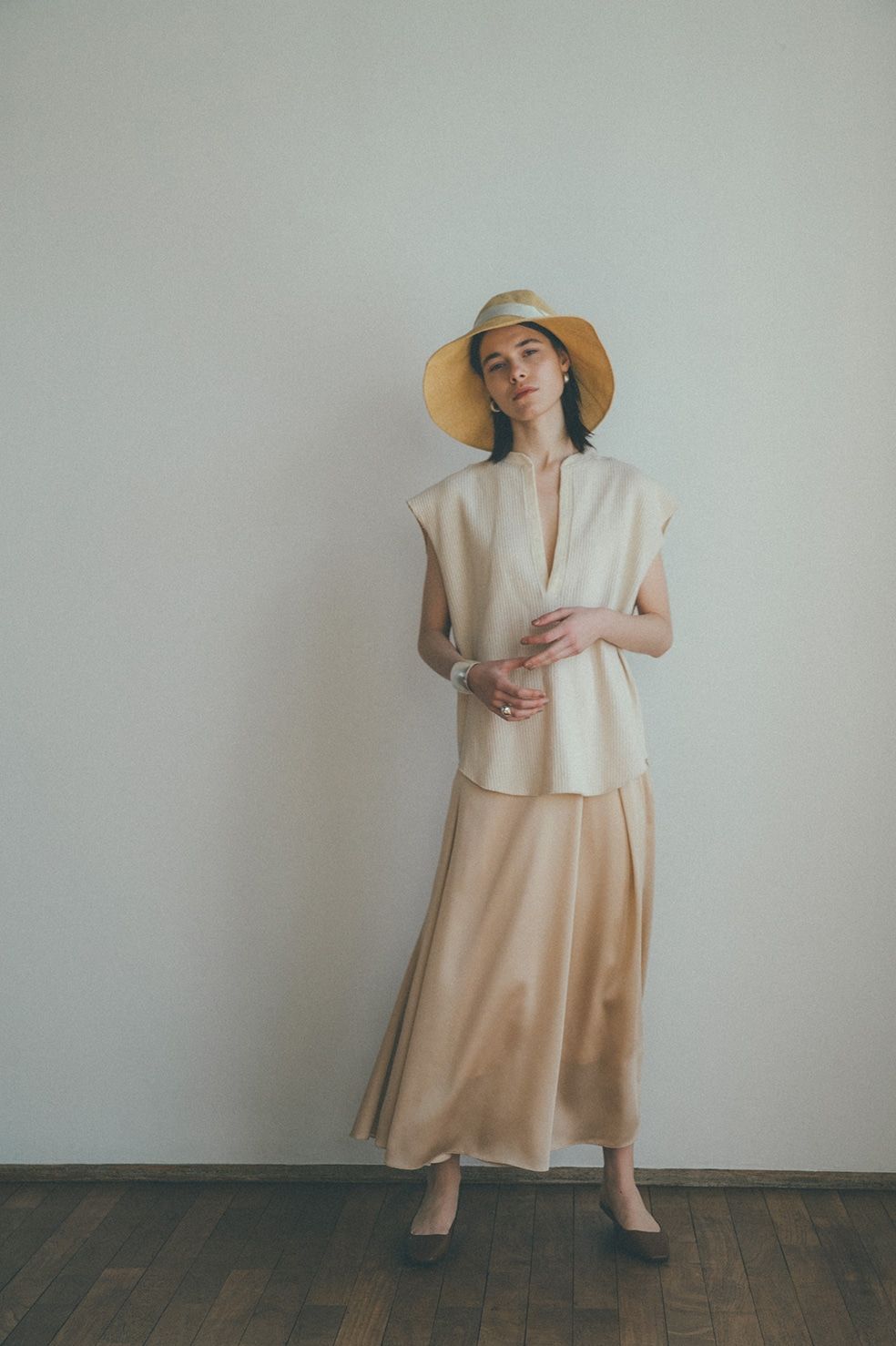 CLANE - clane HEAVY RIB N/S TOPS　ヘビーリブ　ノースリーブトップ CLANE - ノースリーブトップス - HEAVY RIB N/S TOPS - IVORY