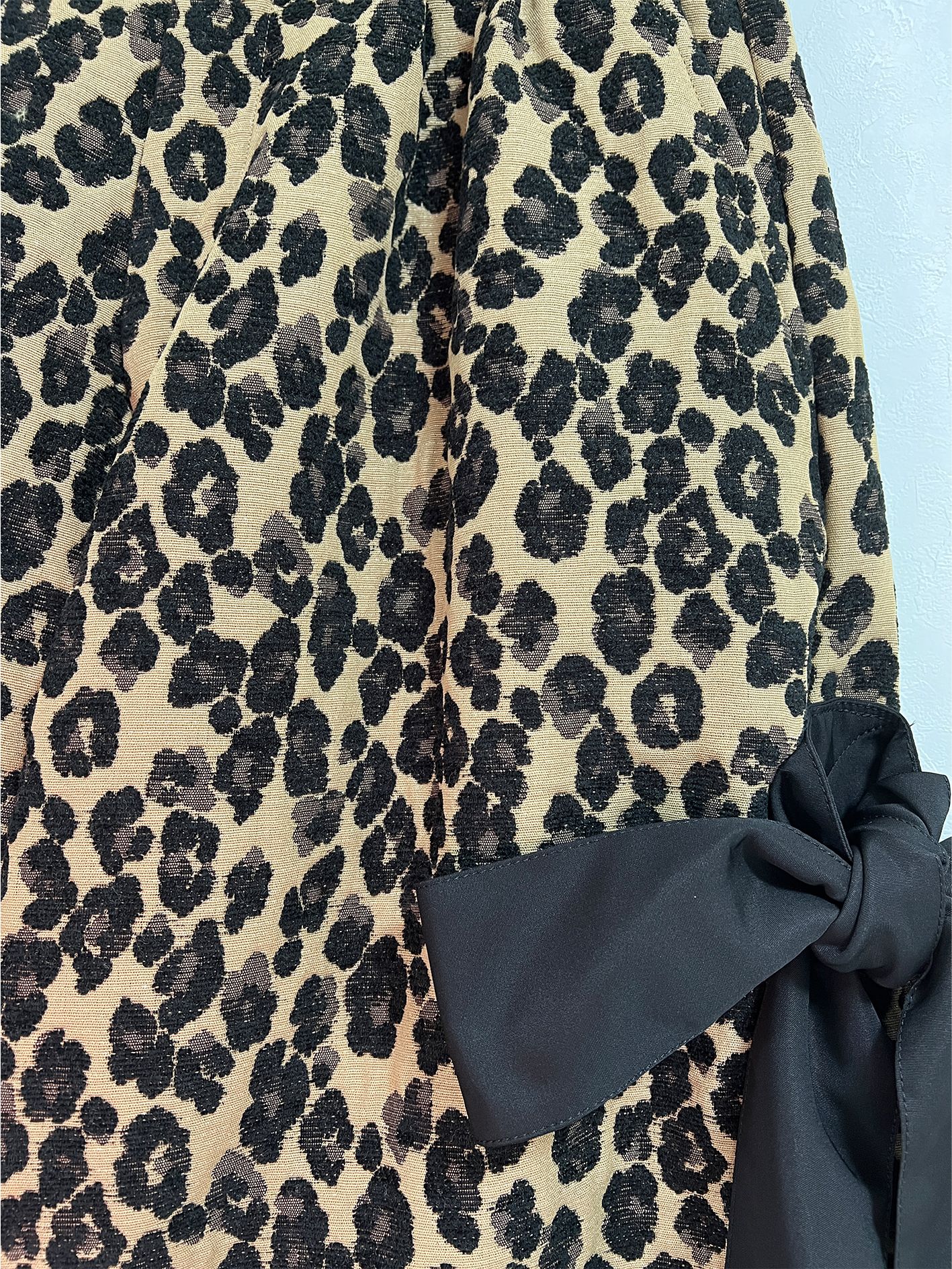 RIBBON SHORT PANTS LEOPARD MOLE JACQUARD - LEOPARD