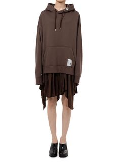 【レディース】フーディーコンバインドドレス | Hoodie Combined Dress (BROWN)