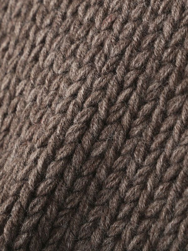 バルキーヤーンハンドニットプルオーバー - BROWN