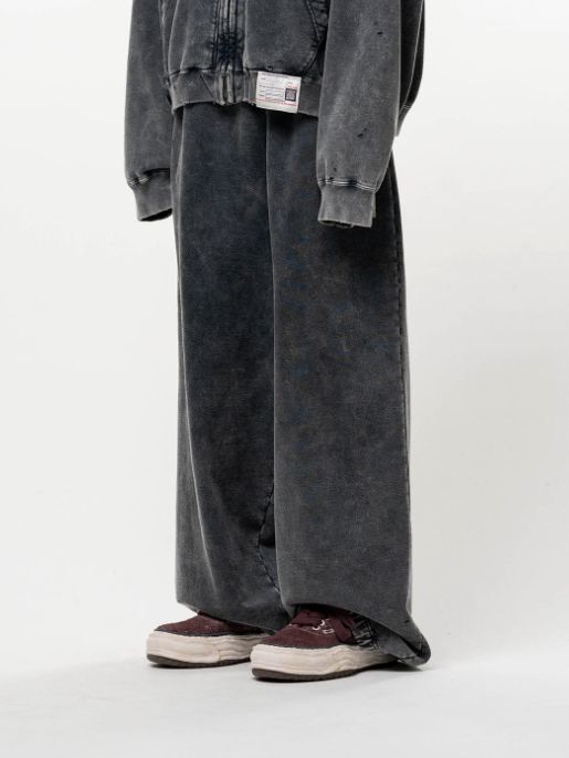 ブリーチド スウェット パンツ - Bleached Sweat Pants (BLACK)