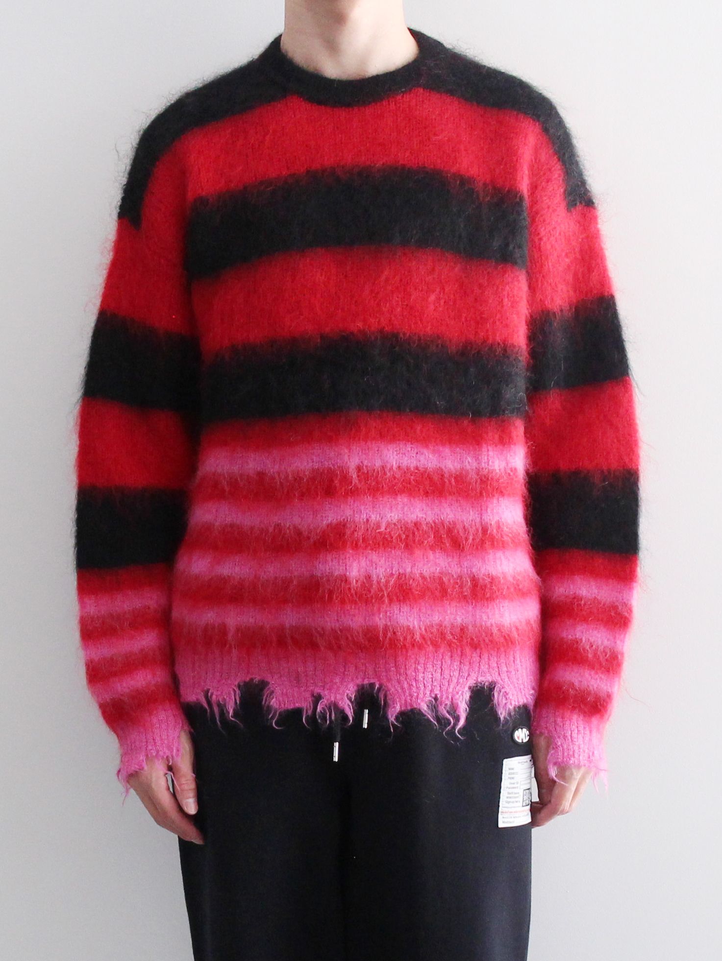 KIDILL - ボーダー モヘアニット - MOHAIR BORDER KNIT - BLACK × RED