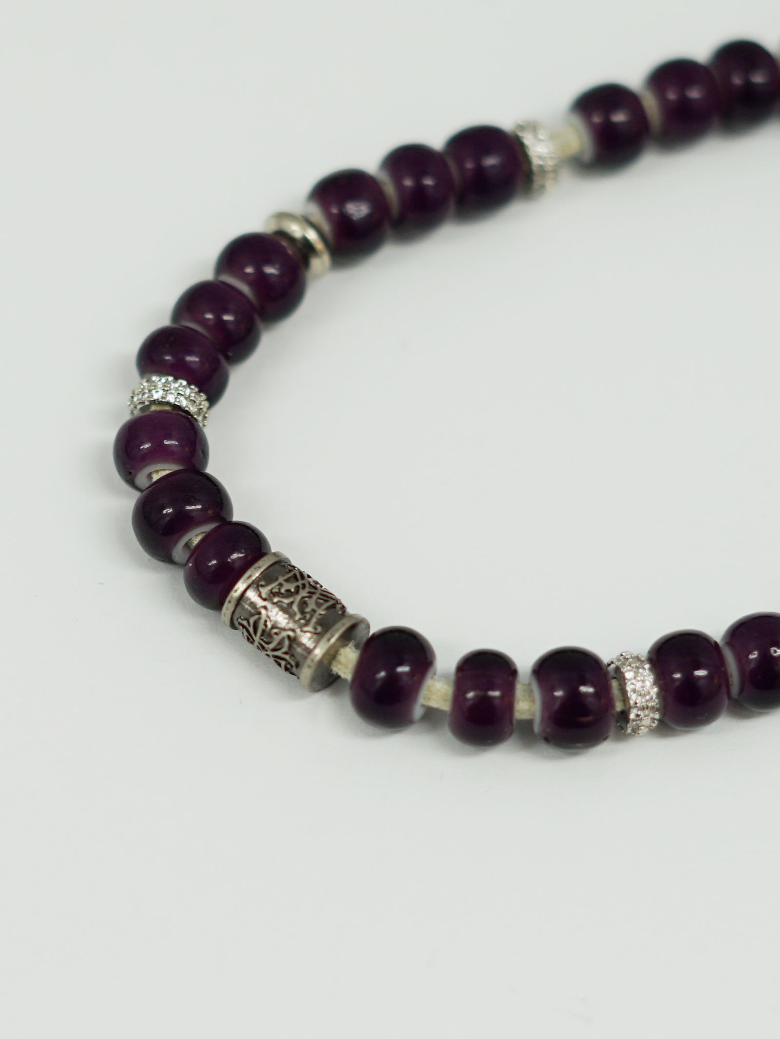 ”KMY ”BEADED BRACELET- ビーズブレスレット - PURPLE