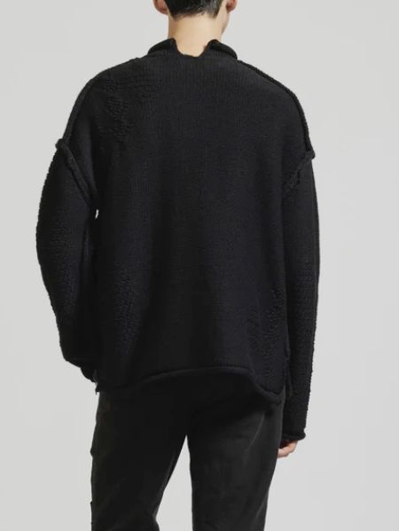 3G 変わり編み プルオーバーニット - PULLOVER KNIT BLACK