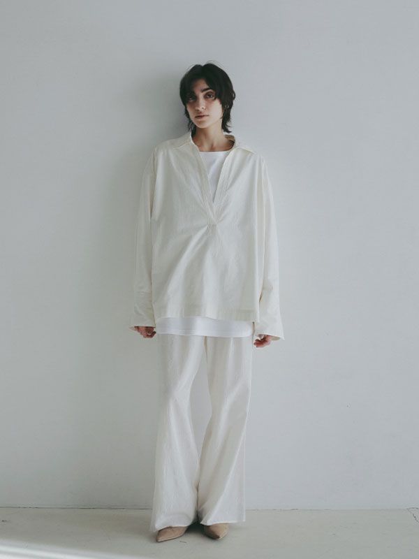 コットンシルクスキッパーシャツ - OFF WHITE