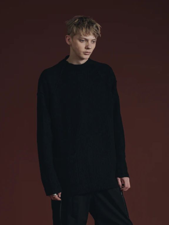 コットン カシミヤ スウェット cotton/cashmere sweater - VI-3655-07 - A-BLACK