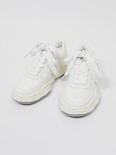"WAYNE" OG Sole CANVAS LEATHER Low-top Sneake - WHITE