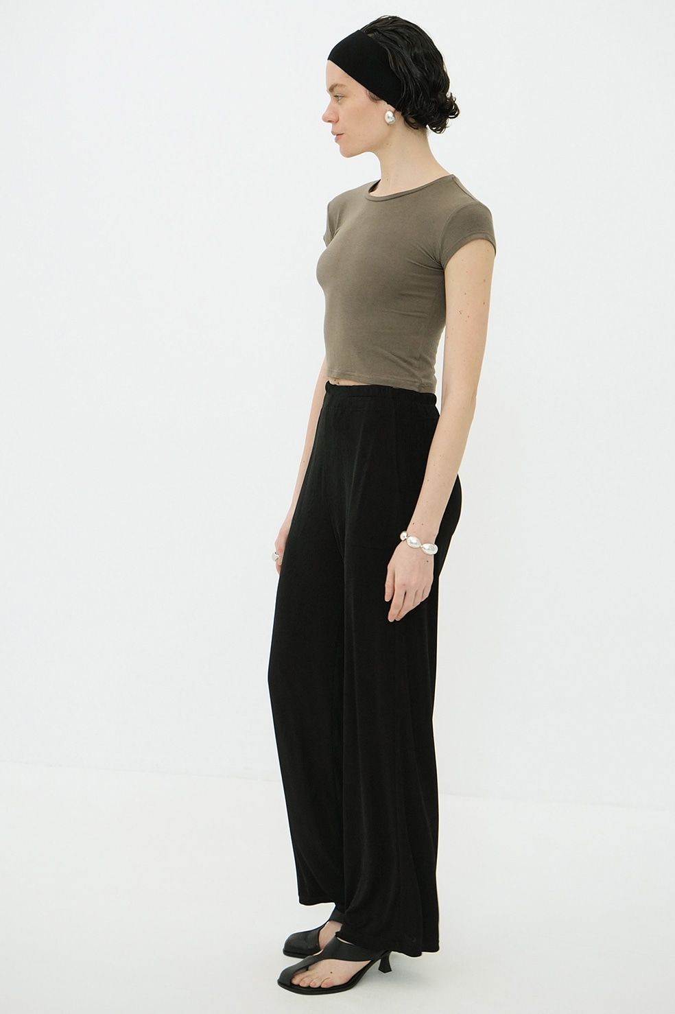 CLANE - ジャージーパンツ - BRIGHT JERSEY PANTS BLACK