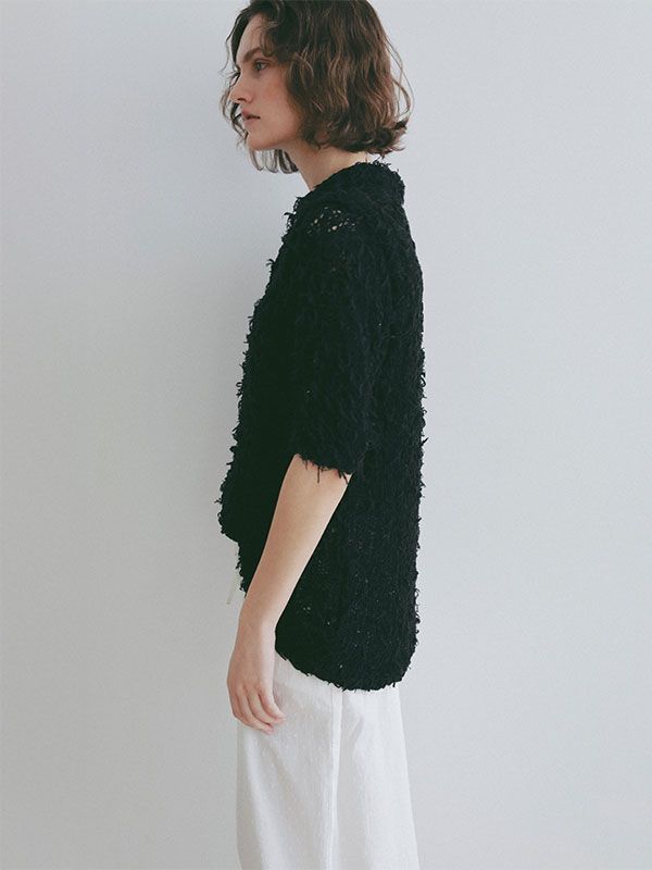ミックスヤーンニットタンクトップ(BLACK)
