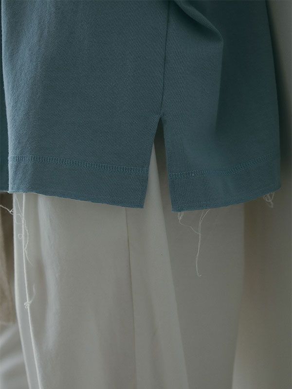 カットオフカフスロンTee (BLUE)