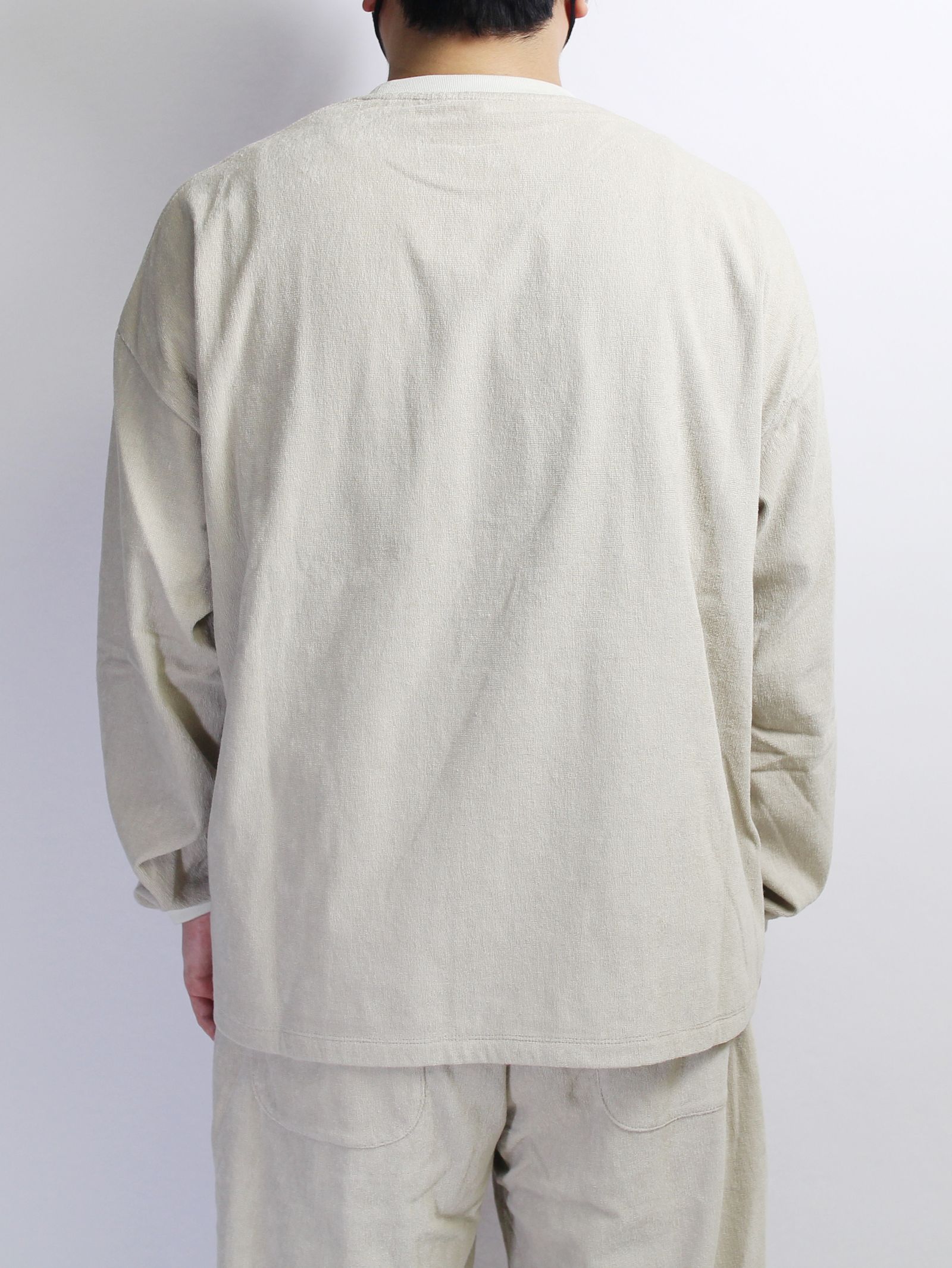 ロングスリーブ Tシャツ 1ミリパイル - BEIGE