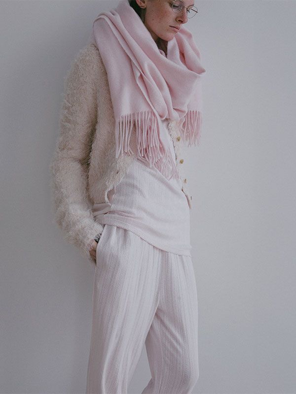 アイレットクル－ネックロンTee (LIGHT PINK)
