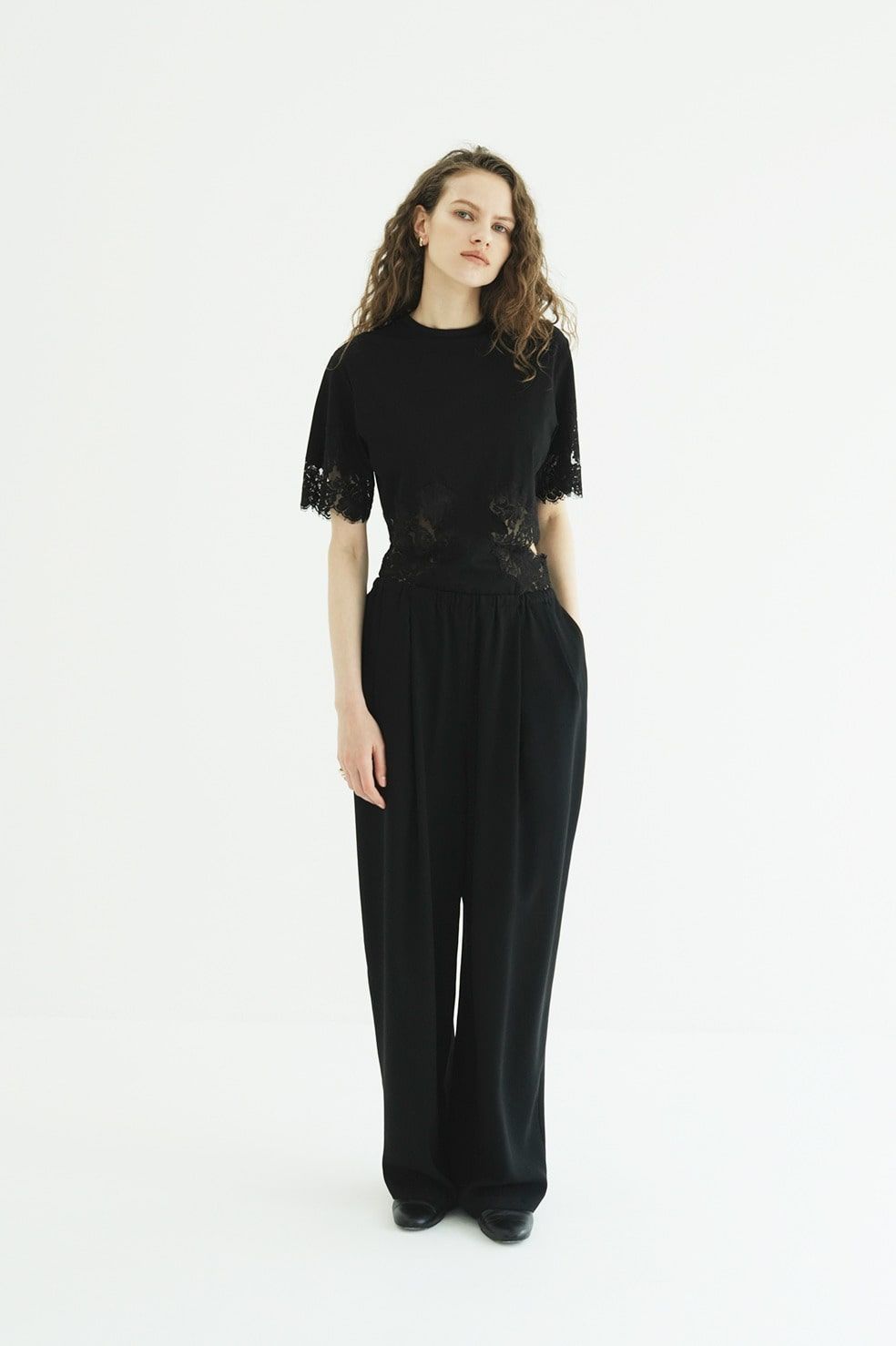 ドローストリングルーズタックパンツ - DRAWSTRING LOOSE TUCK PANTS(BLACK)