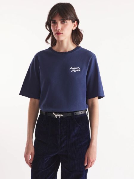 【レディース】 ハンドライティング コンフォート Tシャツ ネイビー  半袖 シンプル おしゃれ カジュアル