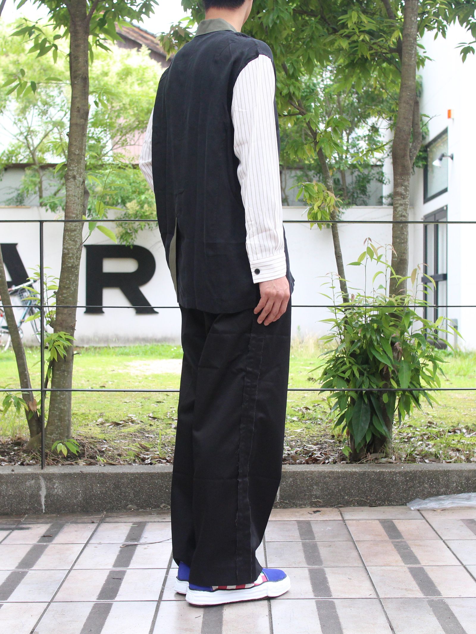 20aw YUKI HASHIMOTO WIDE TROUSERS（BLACK） - スラックス