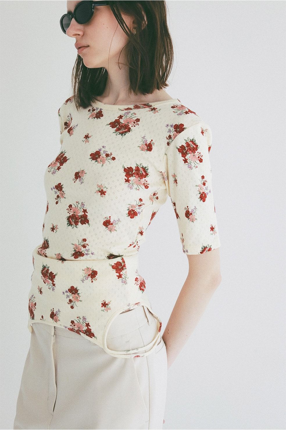 マルチウェイキャミソール - MANY WAY FLOWER CAMI TOPS (RED)