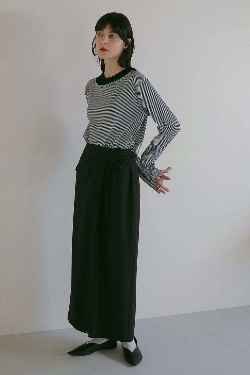 レイヤードカットソー  -   LAYER BORDER CUT TOPS