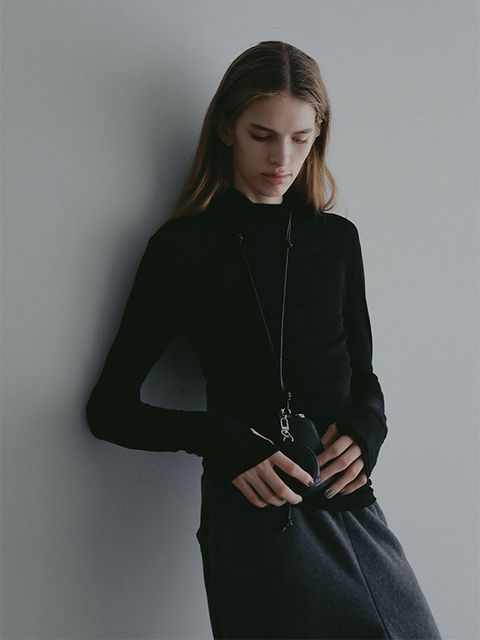 バーサタイルハイネックシアーロンTee ( BLACK)