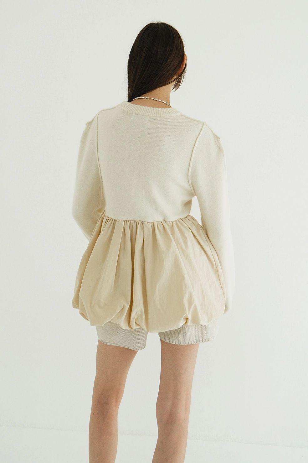 ドッキングニットトップス |  DOCKING POWERSHOULDER KNIT TOPS (IVORY)