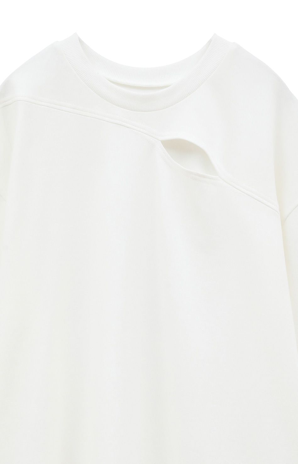 SLIT LONG TEE WHITE - スリット ロングスリーブ カットソー