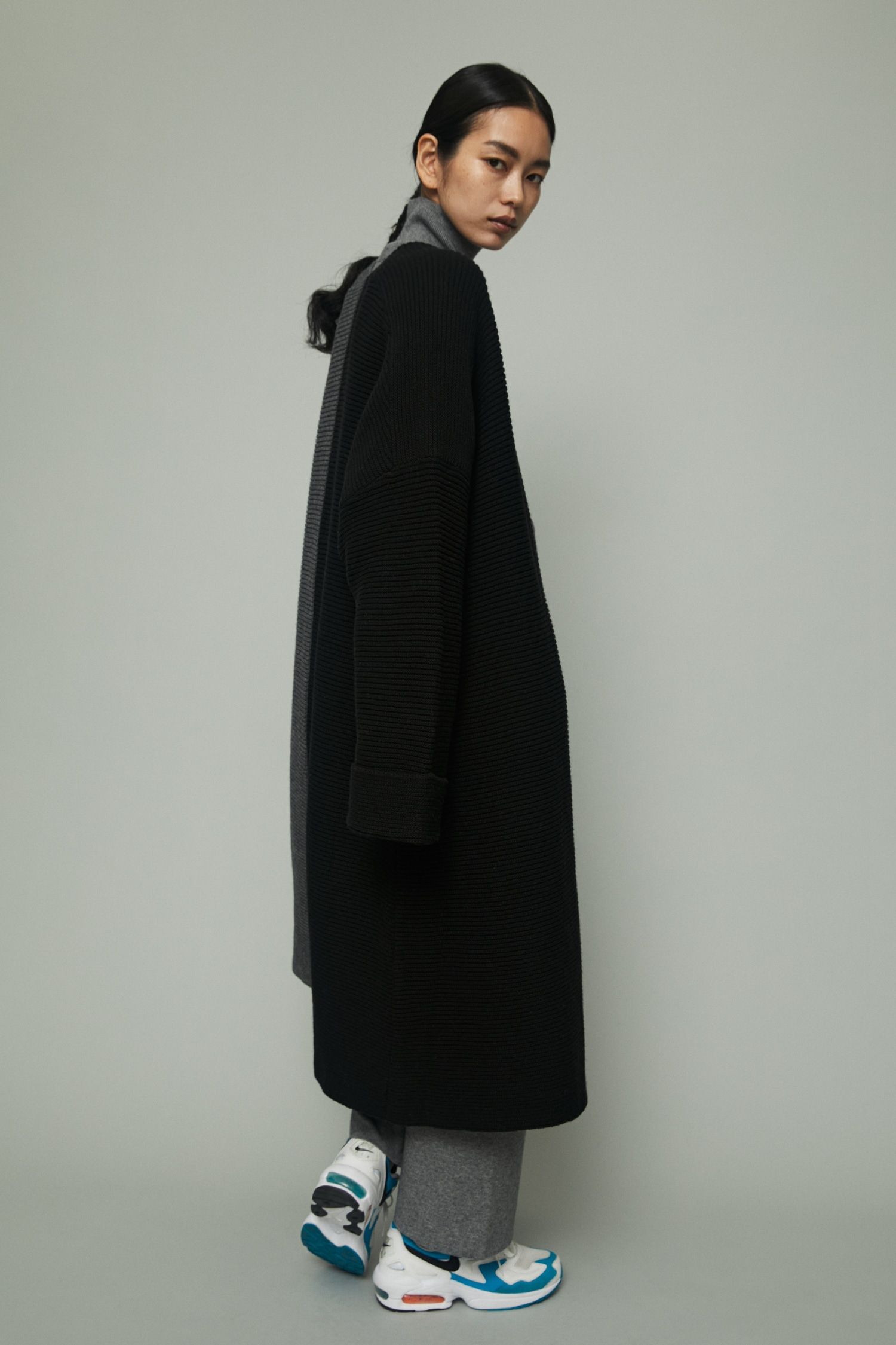 カラー ブロック ハオリ  - Color block haori - BLACK