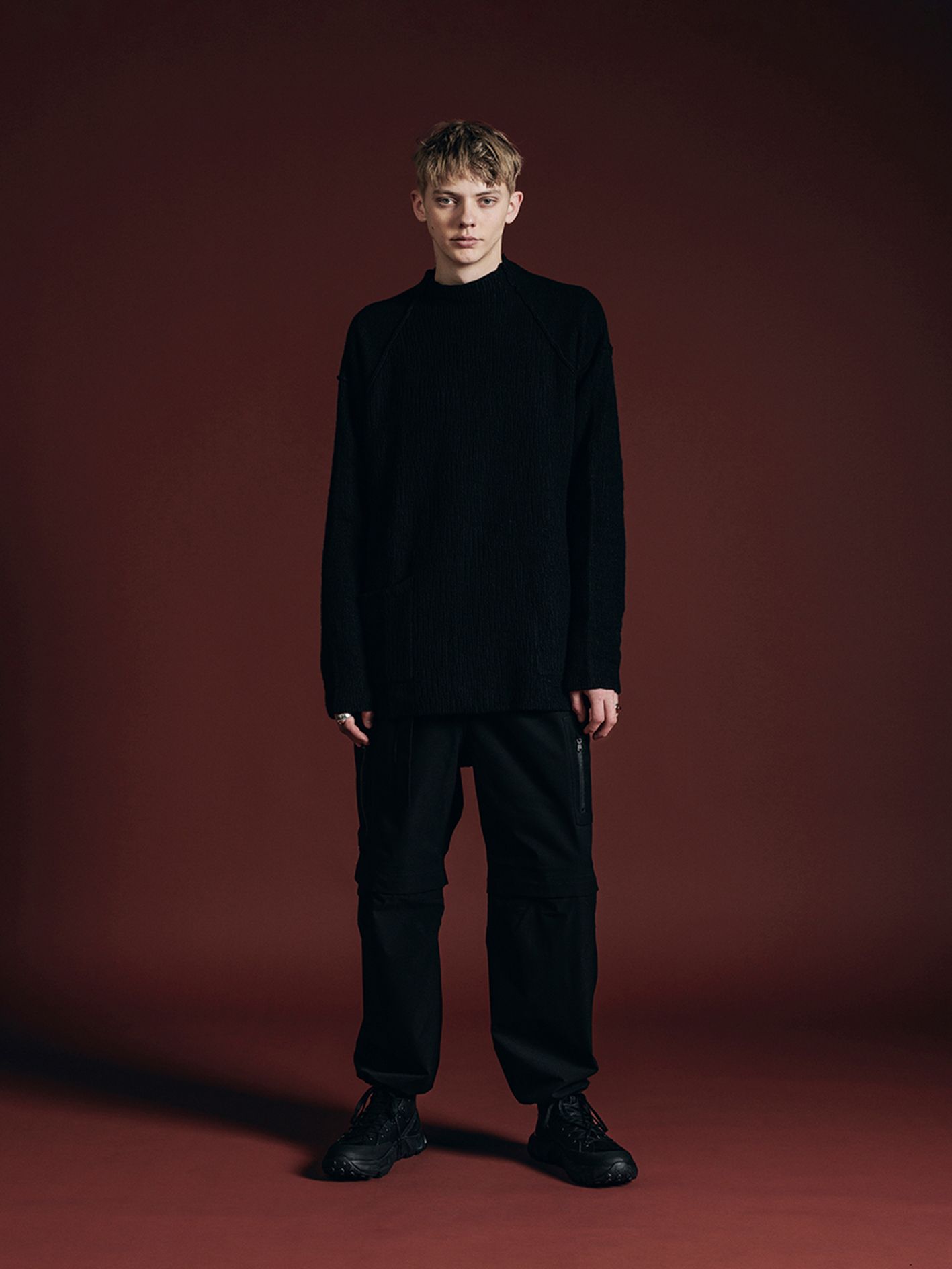コットン カシミヤ スウェット cotton/cashmere sweater - VI-3655-07 - A-BLACK