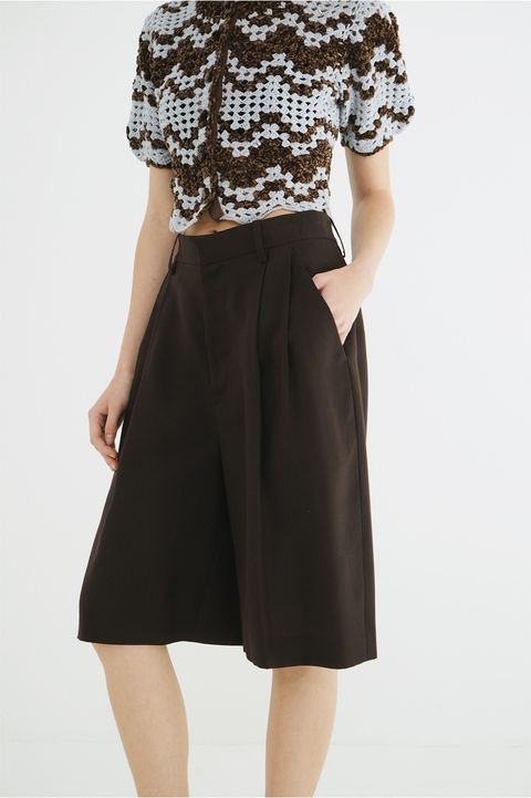 テンセルハーフパンツ - TENCEL HALF PANTS (BROWN)