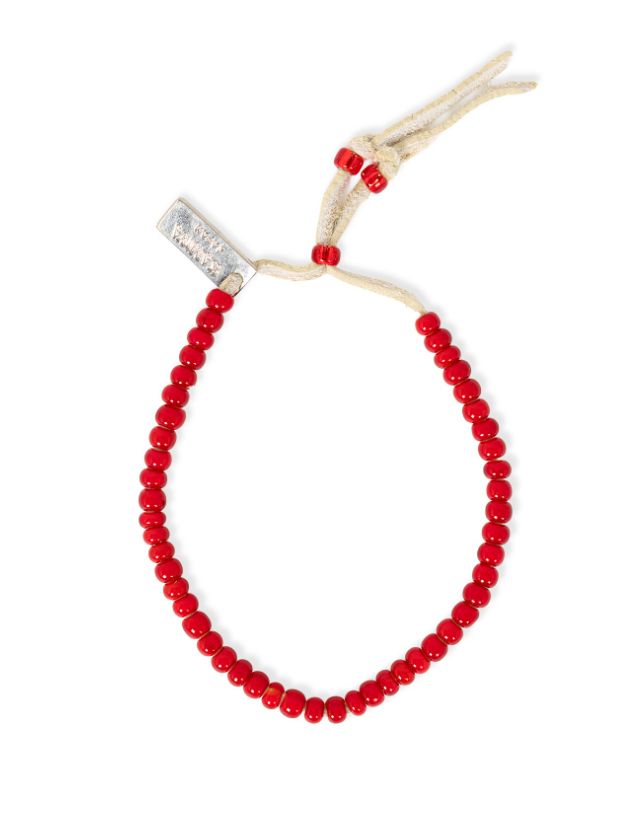 GLASS BEADED BRACELET- グラスビーズブレスレット -RED