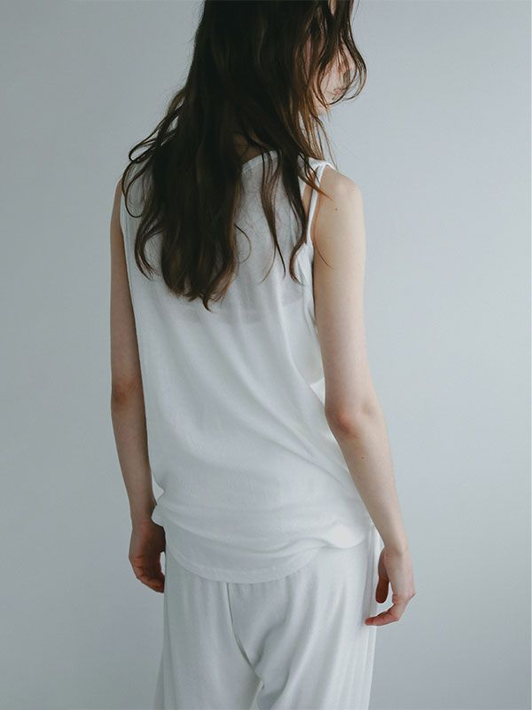 ヘンリーネックエアリータンクトップ  WHITE
