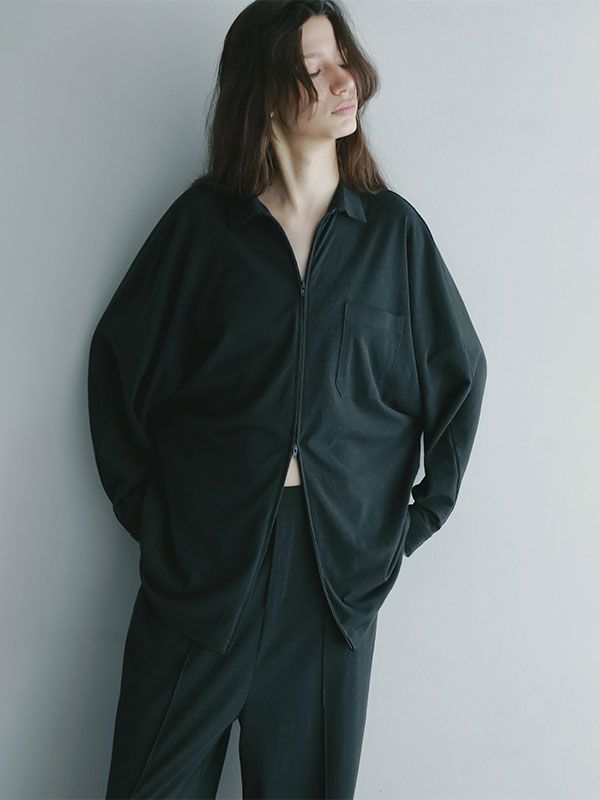 フロントファスナーカットシャツ -  CHARCOAL