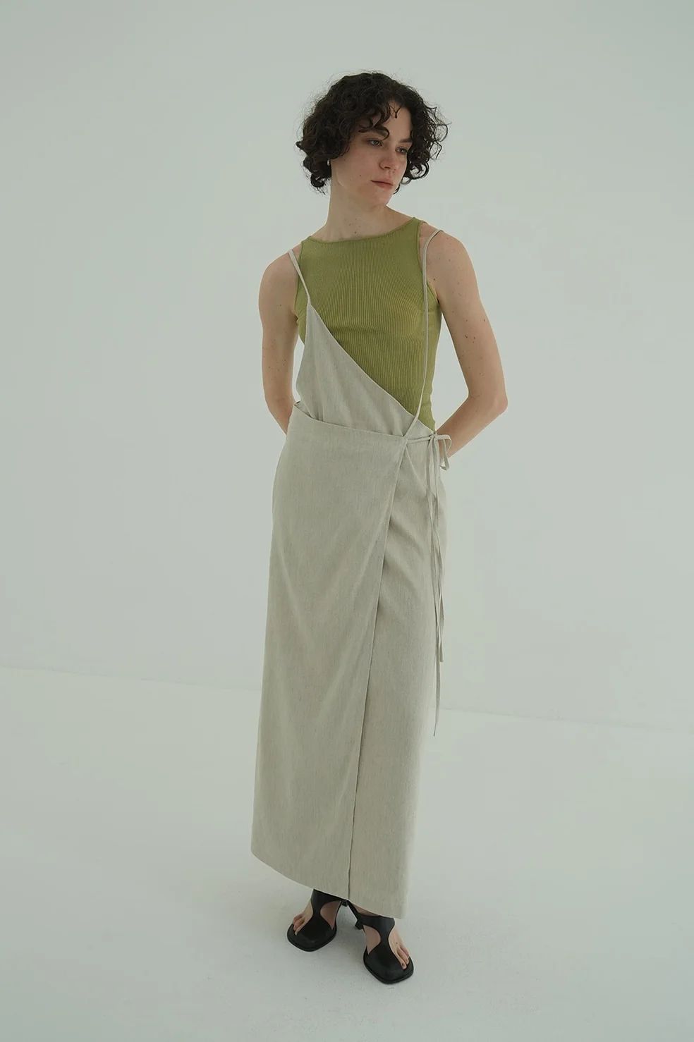 CLANE - ドレープキャミスカート - DRAPE WRAP CAMI SKIRT