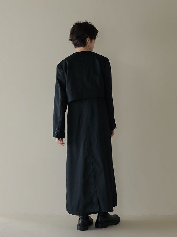 ETRE TOKYO - ノーカラークロップドジャケット - NAVY | ADDICT WEB SHOP