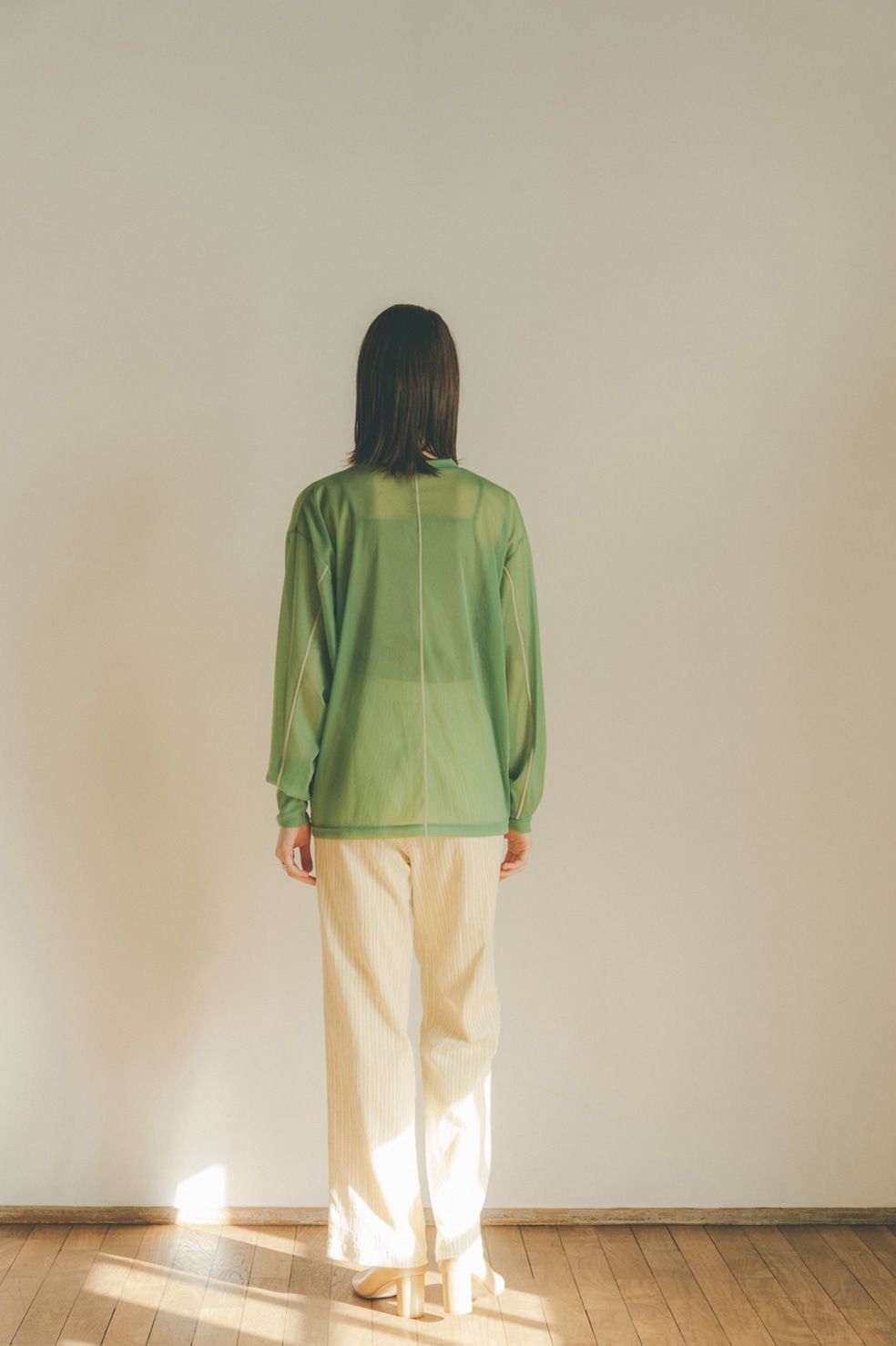 CLANE - LINE SHEER L/S TOPS - GREEN | ADDICT WEB SHOP