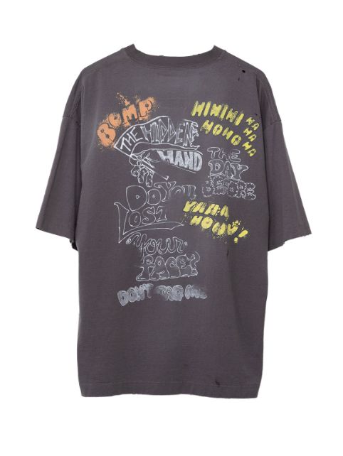 ディストレストTシャツ - Distressed T-shirt - BLACK