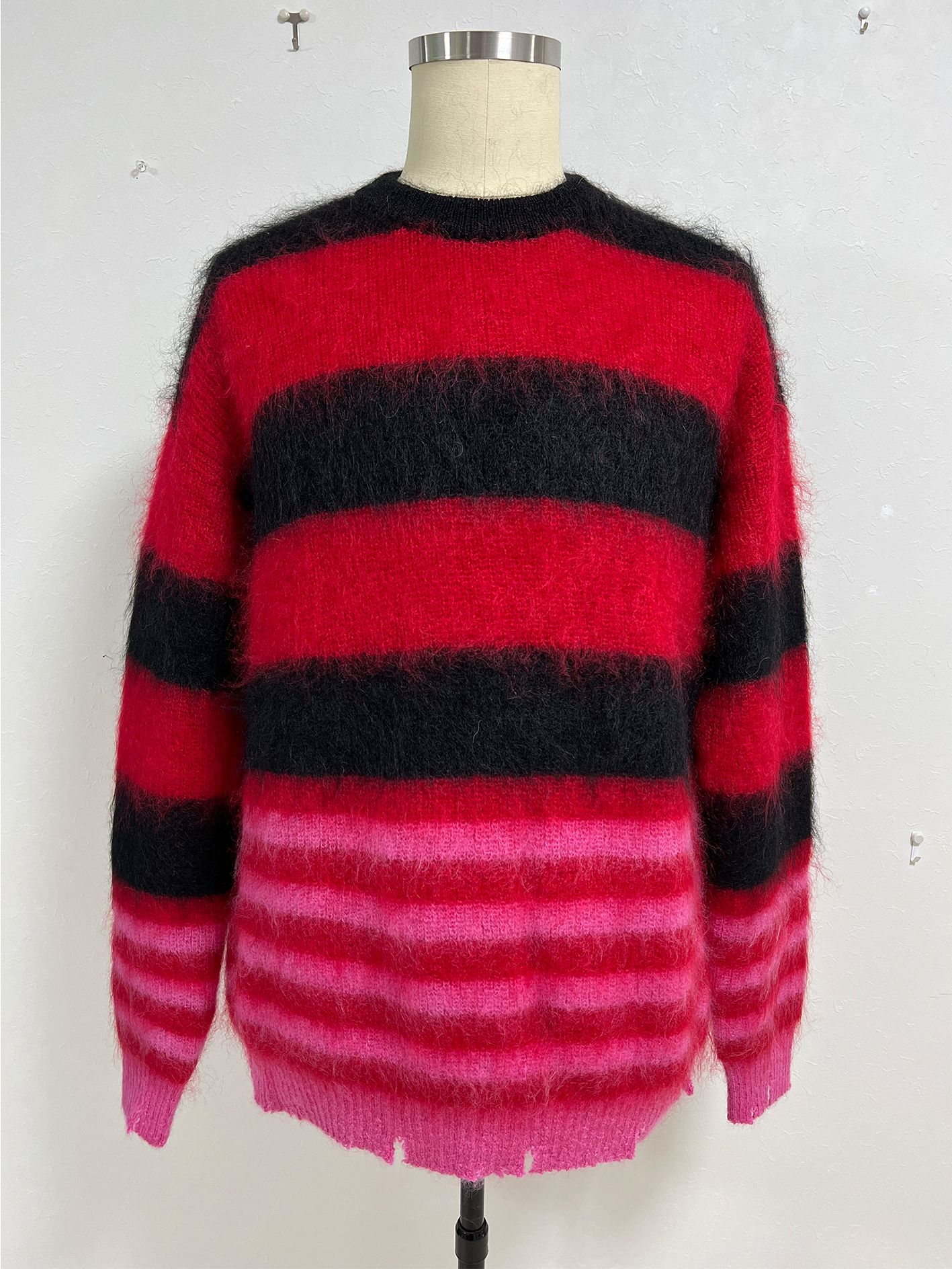 KIDILL - ボーダー モヘアニット - MOHAIR BORDER KNIT - BLACK × RED 