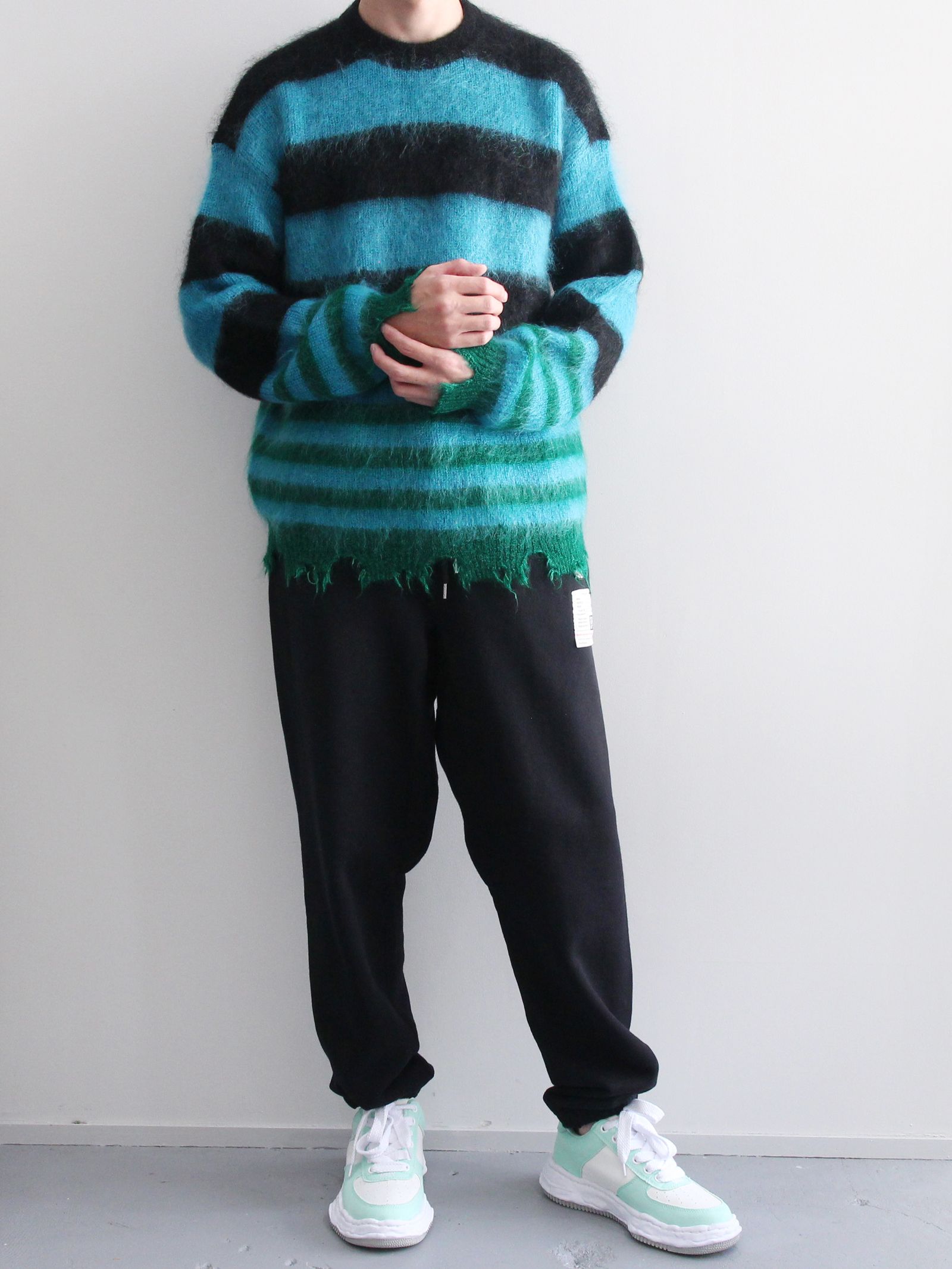 KIDILL - モヘア ボーダーニット - MOHAIR BORDER KNIT - BLACK × SKY