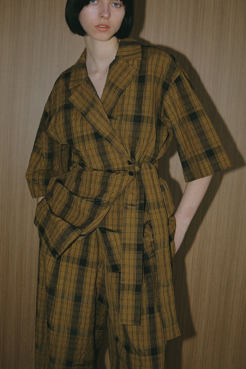 シャツジャケット -  BELTED SHIRTS JACKET - CAMEL