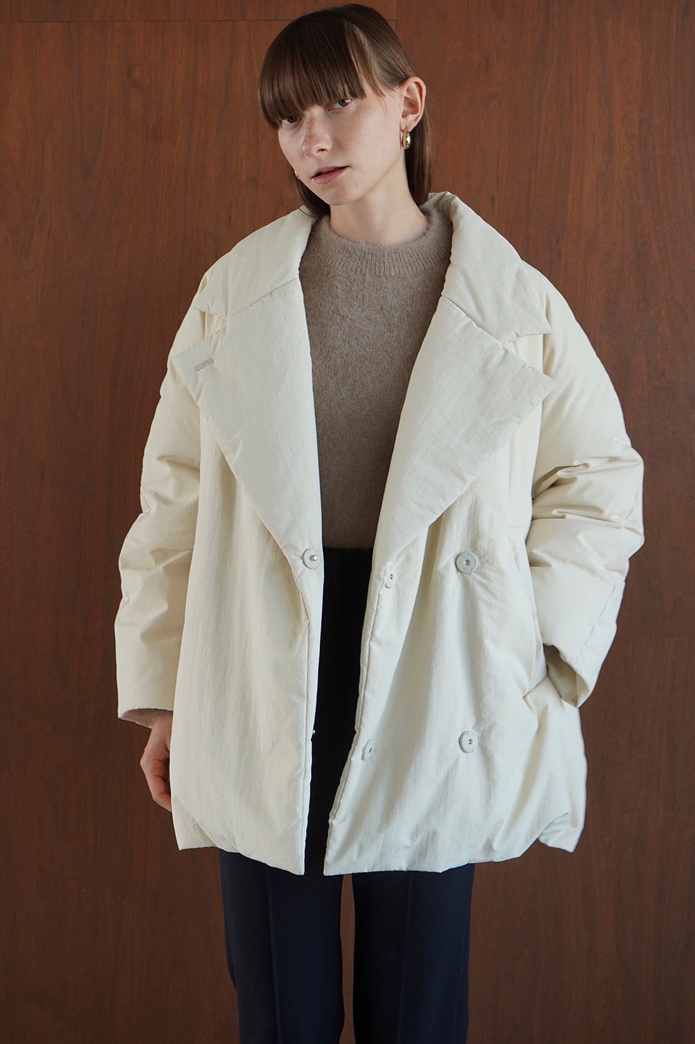 CLANE - コクーン ダウン コート - COCOON SHORT DOWN COAT - IVORY