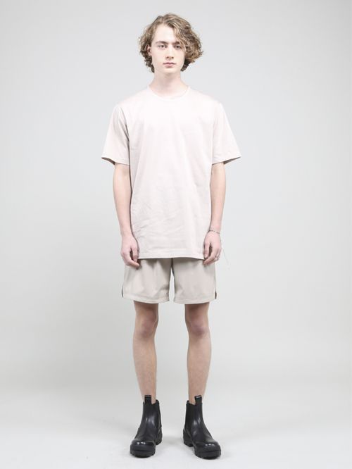 ウォッシャブルライトフェイクレザーショーツ - Fake Leather Basket Shorts - BISQUE