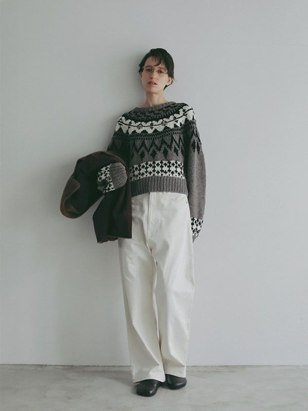 ファインウェルコーデュロイワイドパンツ -   OFF WHITE