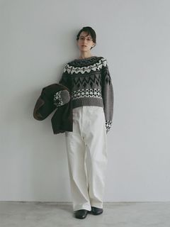 ファインウェルコーデュロイワイドパンツ -   OFF WHITE