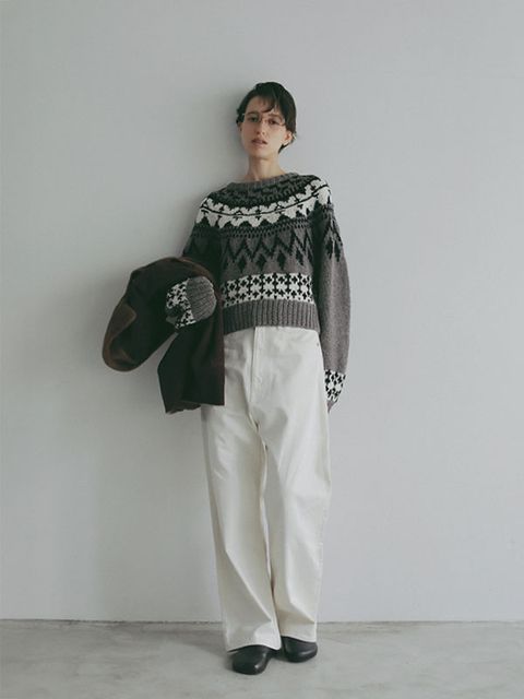 ファインウェルコーデュロイワイドパンツ -   OFF WHITE
