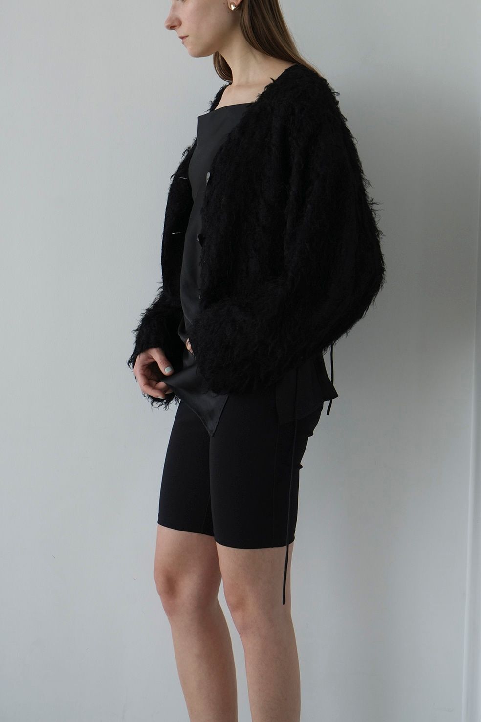 バイカーショーツ - RIB STRIPE BIKER SHORTS - BLACK