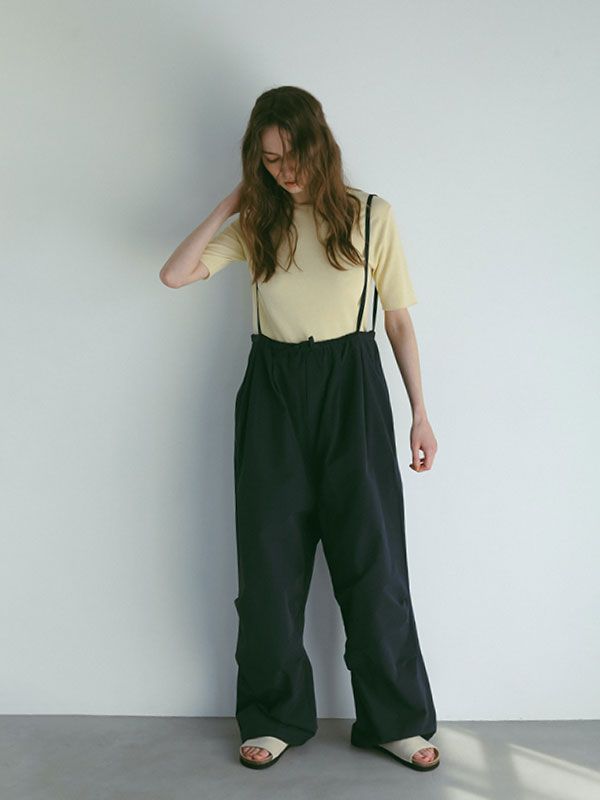 デザインストラップボリュームサスパンツ - NAVY
