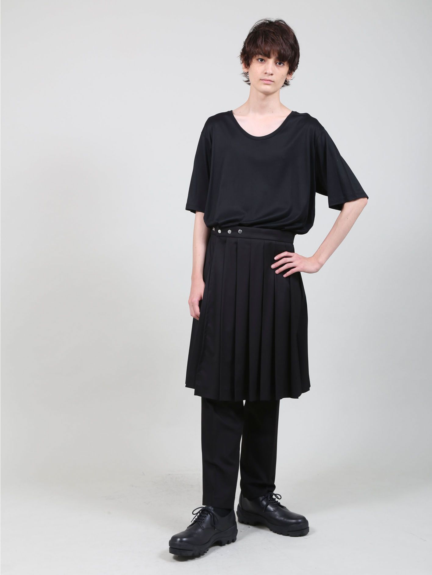T/Rライトギャバ ツータックパンツ - 2 Tuck Pants - BLACK