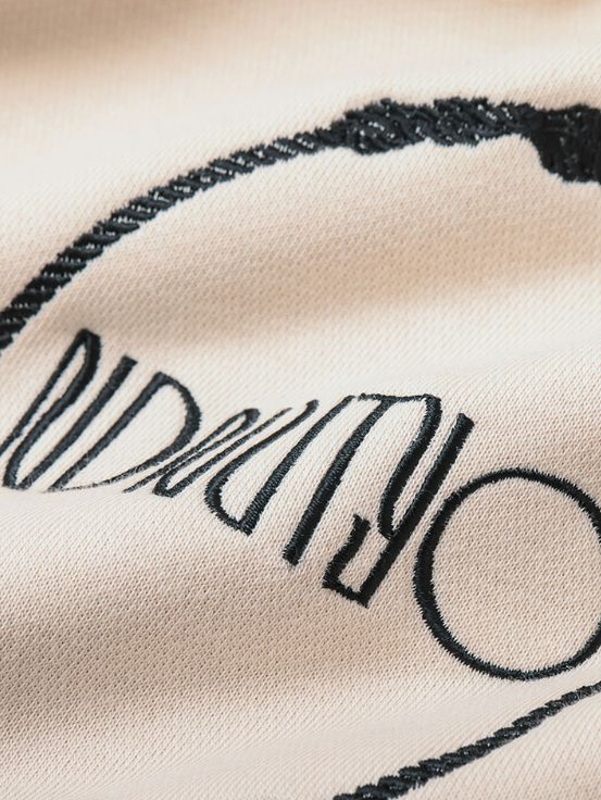刺繍ミラーフーディ - EMBROIDERY MIRROR HOODIE / LIGHT BEIGE