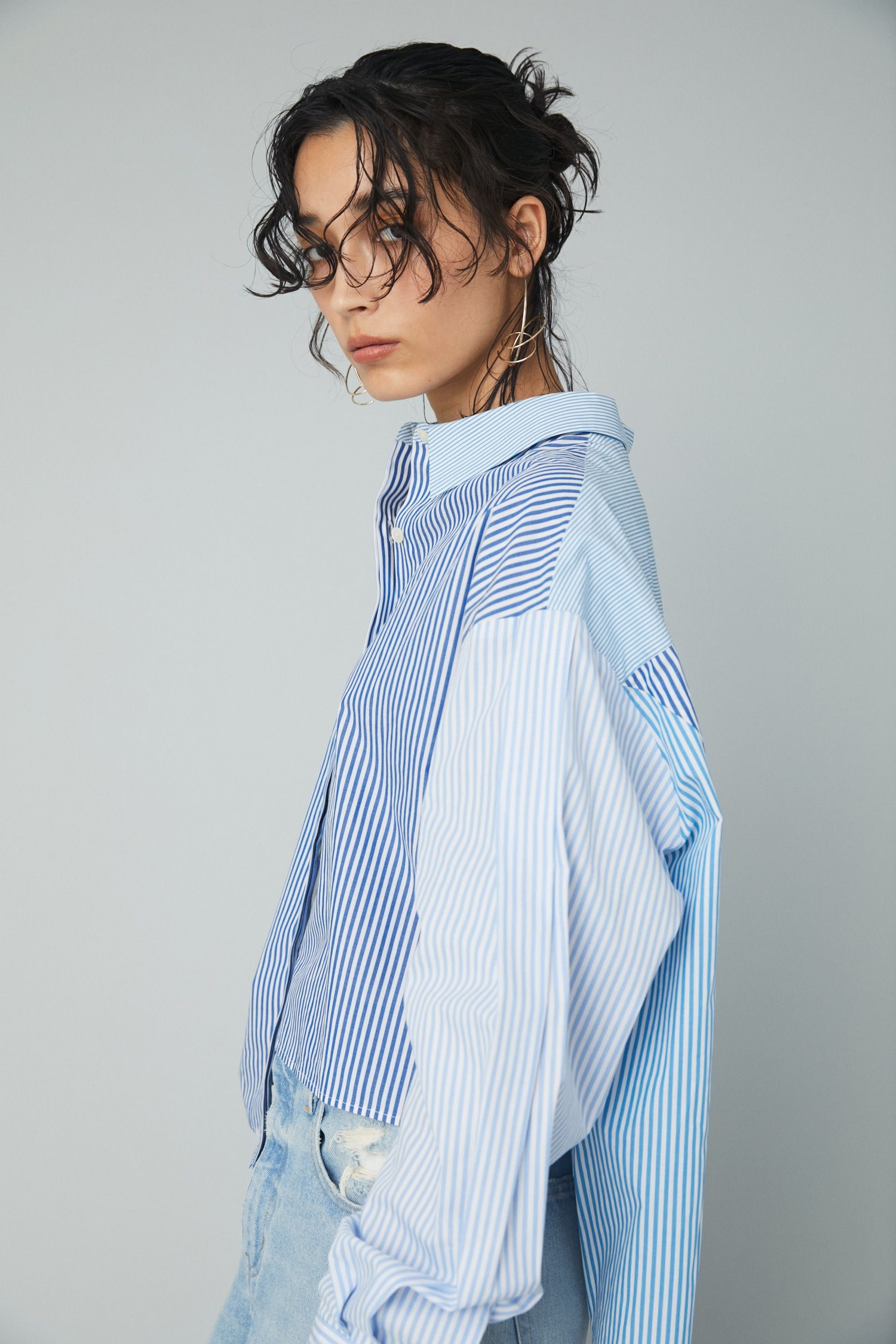 ストライプシャツ - Strip shirt - 柄NAVY
