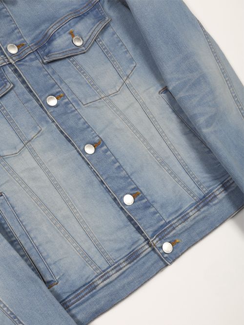 スーパーハイパワーデニム ビンテージアイスブリーチデニムジャケット - Vintage Blue Denim Jacket - SAXE